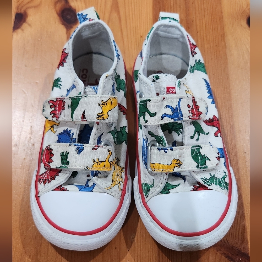 Converse All-Star DINOVERSE Chuck Taylor Low Tops Dinosaur Shoes Sz 8 (Toddlerl